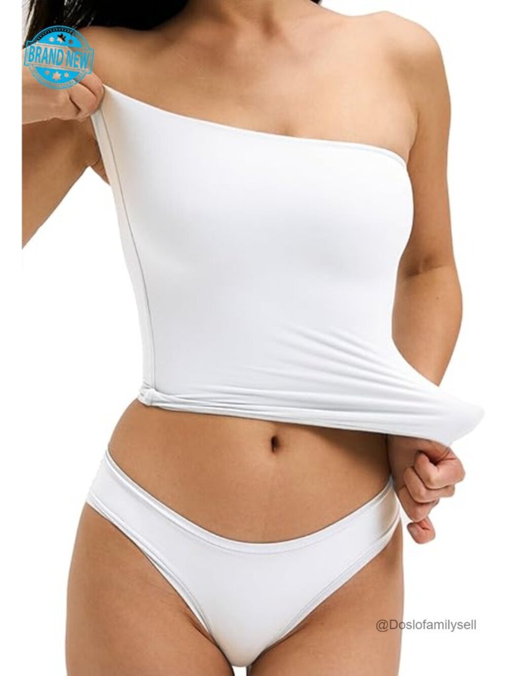 Double Lined Soft Tube Top Strapless Bandeau Tank Crop Top